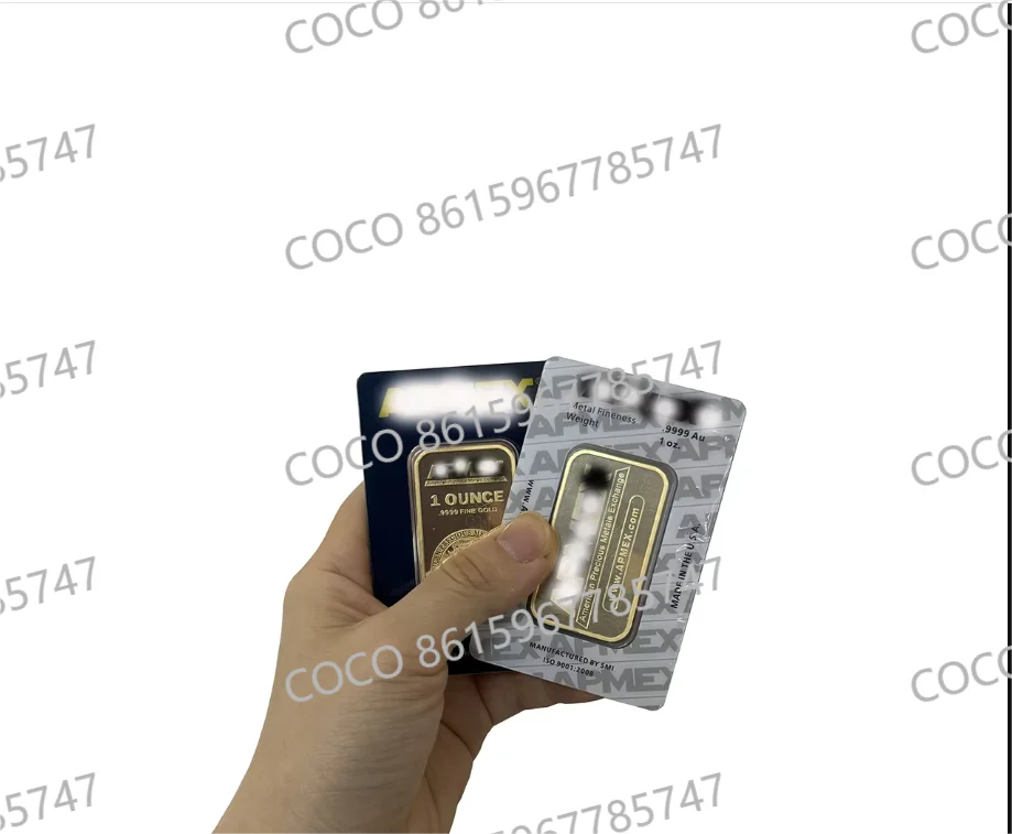 High Quality 1 oz APMEX Gold Bar Gold plated Apmex Bullion Non-Magnetic Silver Bar Hot Selling Business Gift Collectible