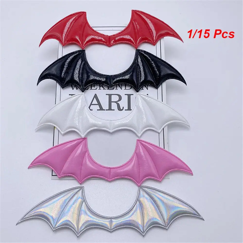 1/15Pcs Hair Clip Decoration Fabric Halloween Costume Padded Demon Bat Wings Patch Leather