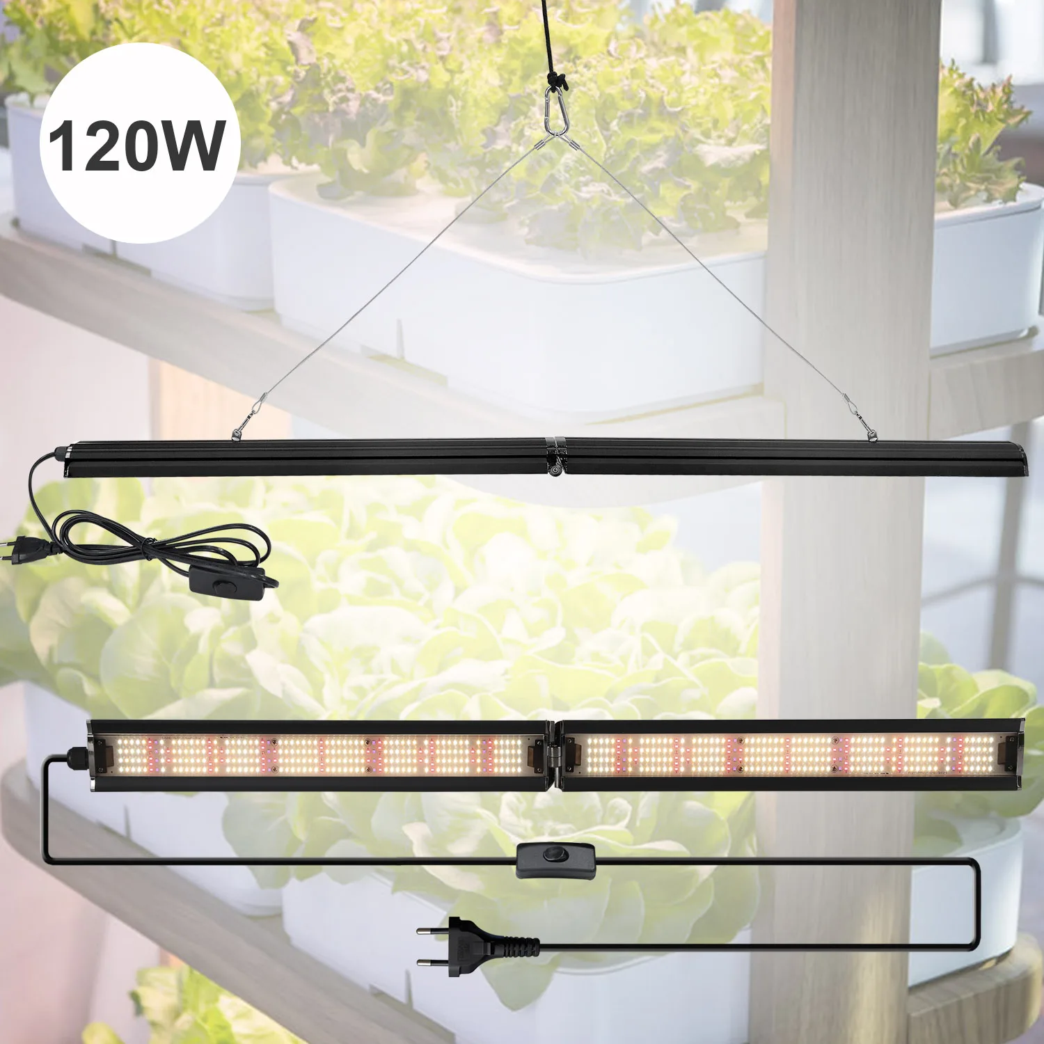120W Quantum LED Grow Light for Indoor Plant Growth Veg & Bloom Phytolamp Hydroponic Lamp for Greenhouse Flower Cultivation