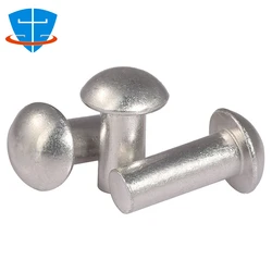 GB867 M2 M2.5 M3 M4 M5 M6 M8 M10 Aluminum Alloy Solid Round Head Rivet Button Head Rivet Self-plugging Rivet Hand Knock Rivet