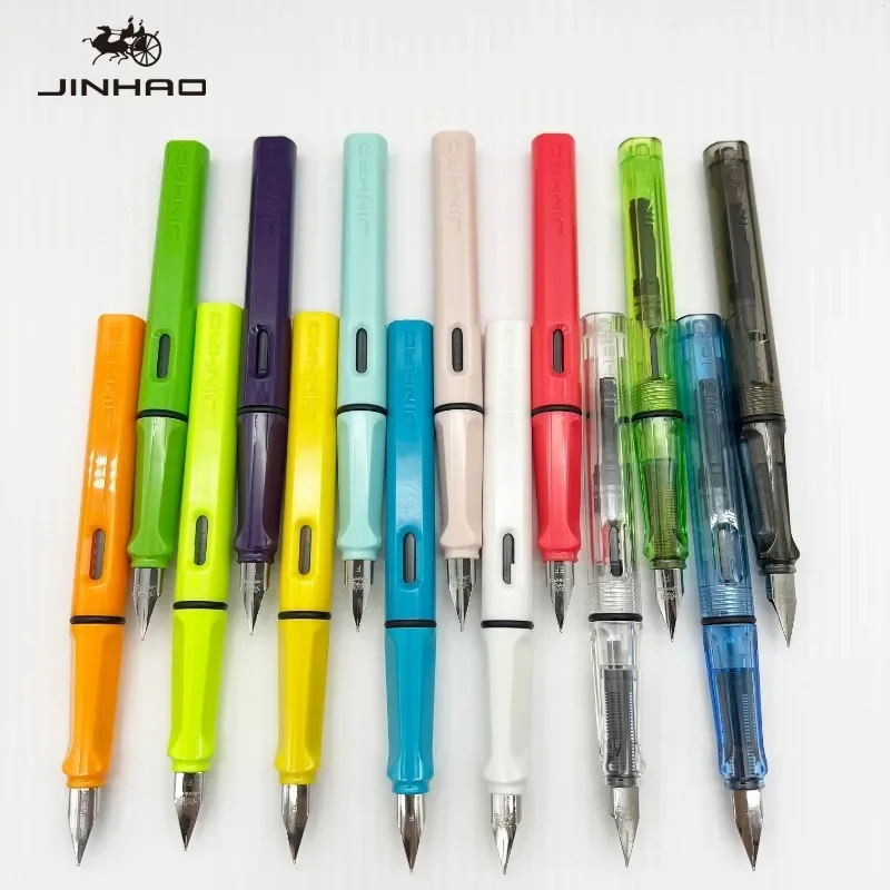 JINHAO 619 Fountain Pen High Quality Colors Student F EF Nib Ink Pen Calligraphy Pen Stationery School Office Supplies