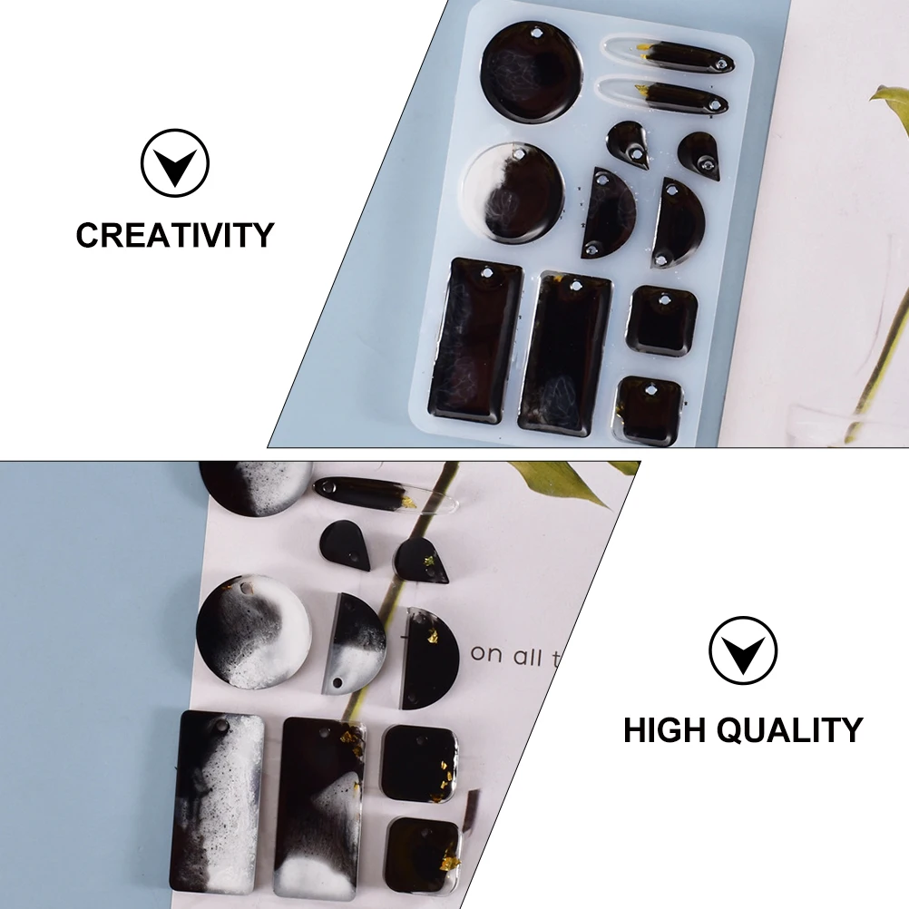 

Silicone Earring Crystal Epoxy Jewelry Tray Pendant Making Silicone Earring Mold Tool DIY Accessories Non Stick Reusable