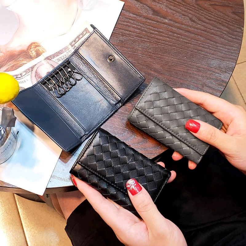 slim-leather-key-bag-ex-large-capaci-cact-woven-coin-purse-trendy-inteated-design-youth-sle-bule-closure