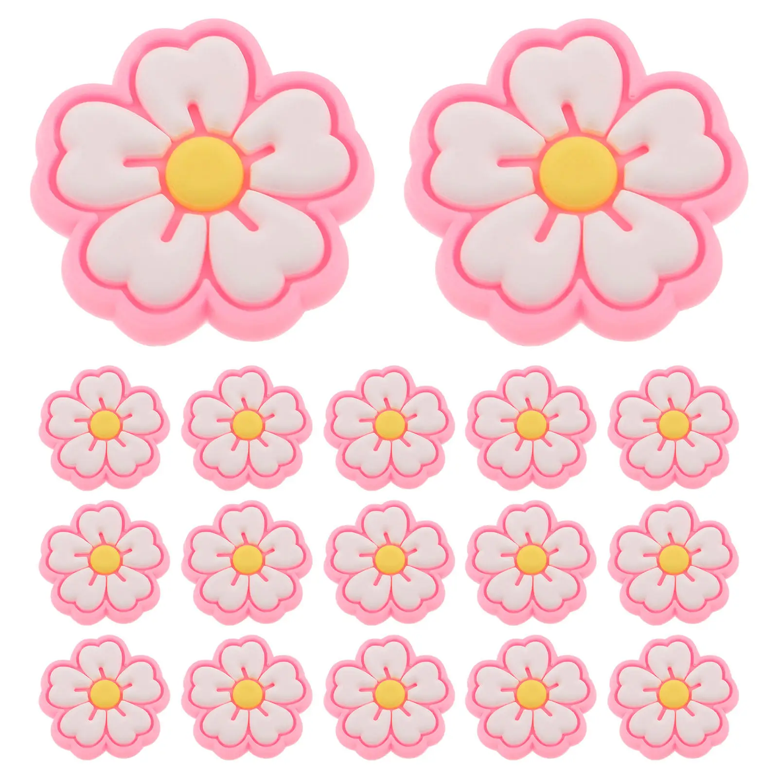 

30Pcs Cute PVC Pencil Charms Cartoon Flower Pen Clip Holder Decorative Soft Pencil Topper for School Office Classroom Christmas