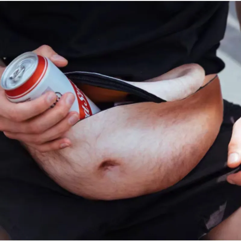 Pacchetto creativo color carne per donna, borsa a cintura per birra, borsa a cintura per pancia grassa, borsa a cintura per soldi divertente a tema papà Pop, borse a tracolla da viaggio