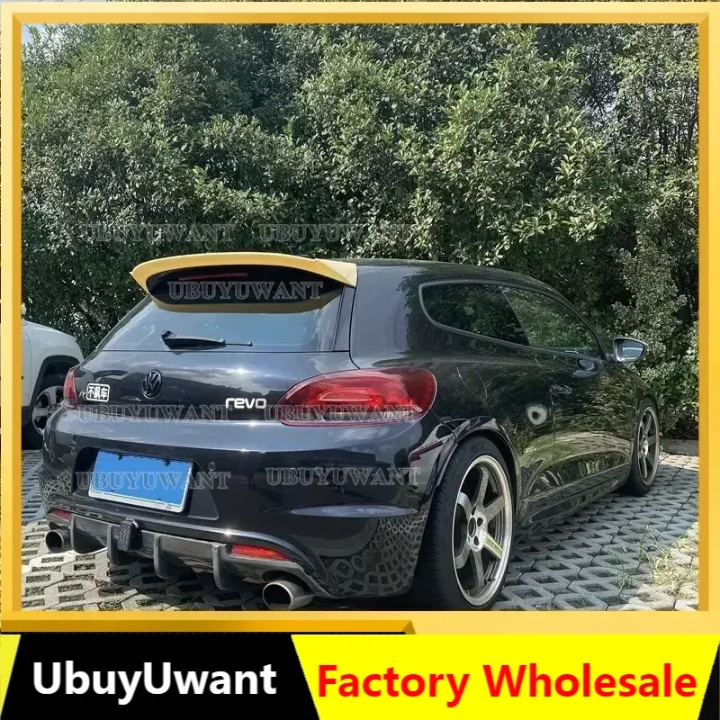 VOTEX Style Scirocco Carbon Fiber/Glossy Black Rear roof Lip Wing spoiler For Volkswagen VW Scirocco 2009-2017 (For R)