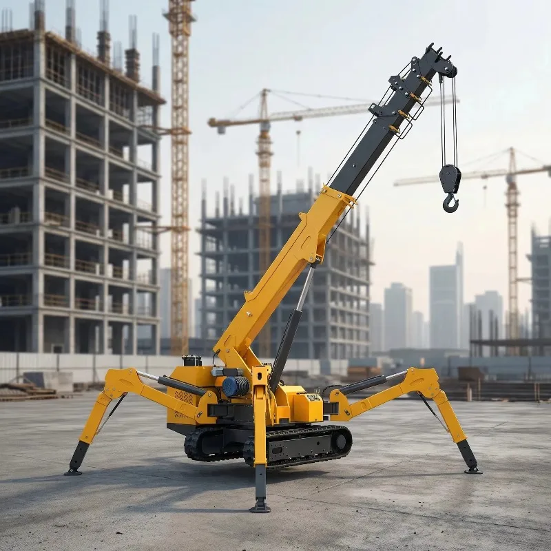 Crawler Spider Crane Telescopic Remote Control Folding 12 Tonnage Large Mobile Spider Crane with 17m Lifting Height 15m Radius