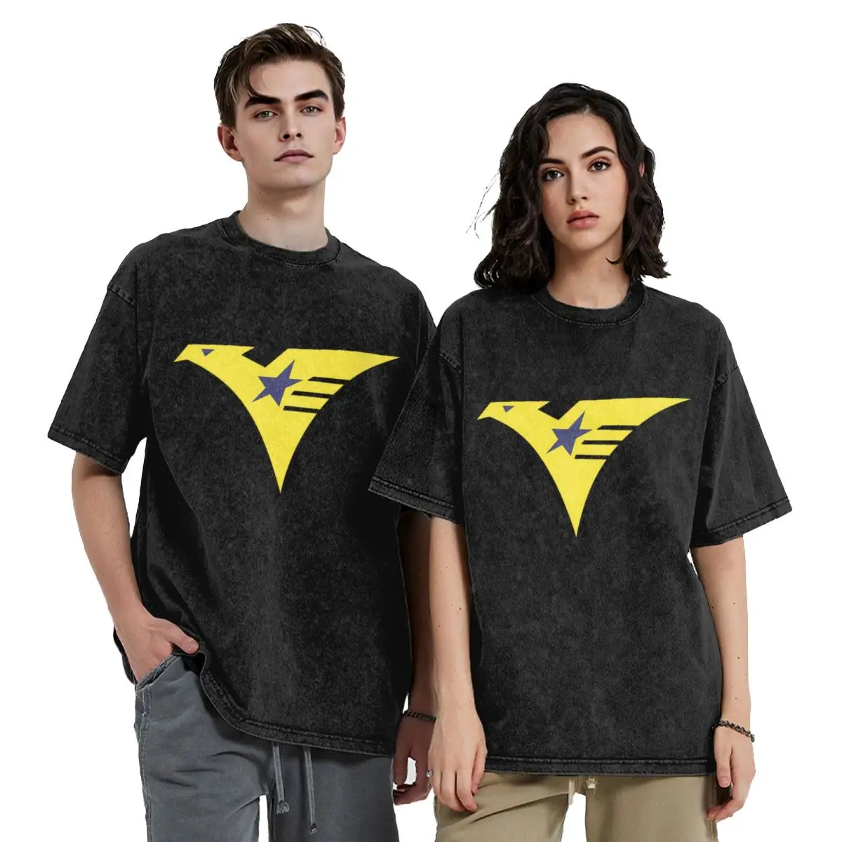 Titans (Mobile Suit Zeta Gundam) Washed T Shirts Oversized Short Sleeve Hip Hop T-Shirt Streetwear Tops Tees for Men Women