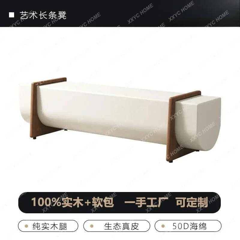 DDCreative solid wood bench tea room leisure stool model room hotel sales office shopping mall leisure special-shaped stool
