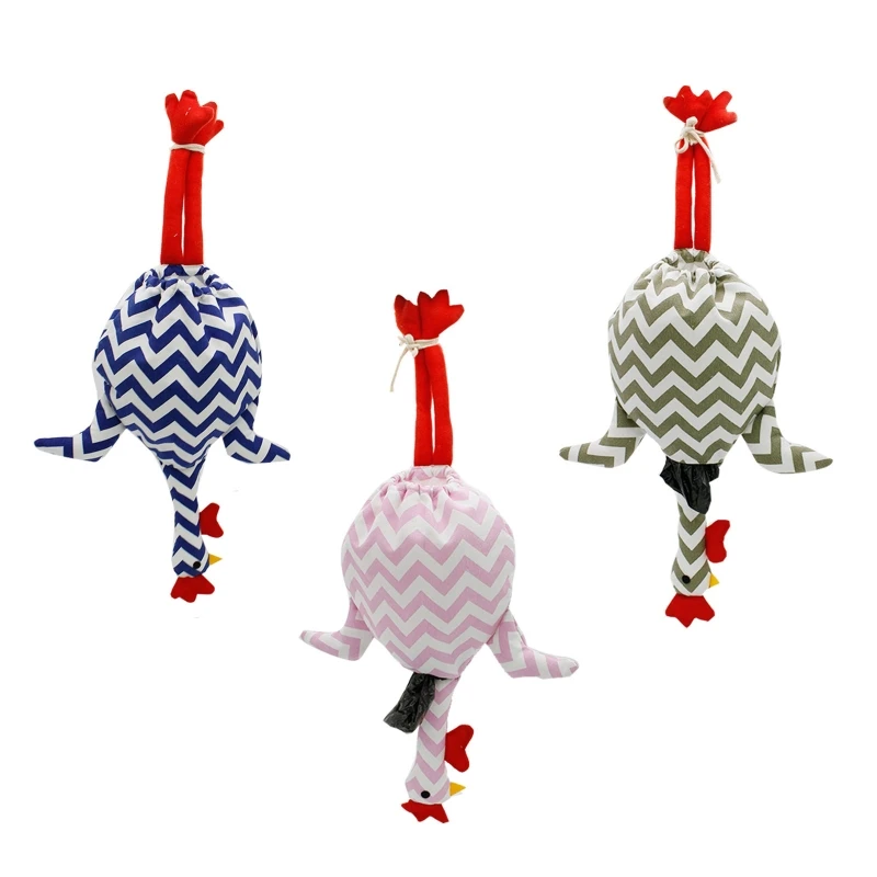 

Funny Small Chicken Grocery Bag Holder Dispenser Canvas Storage Bags for Home Kitchen Car for Seat Hanging Dropship