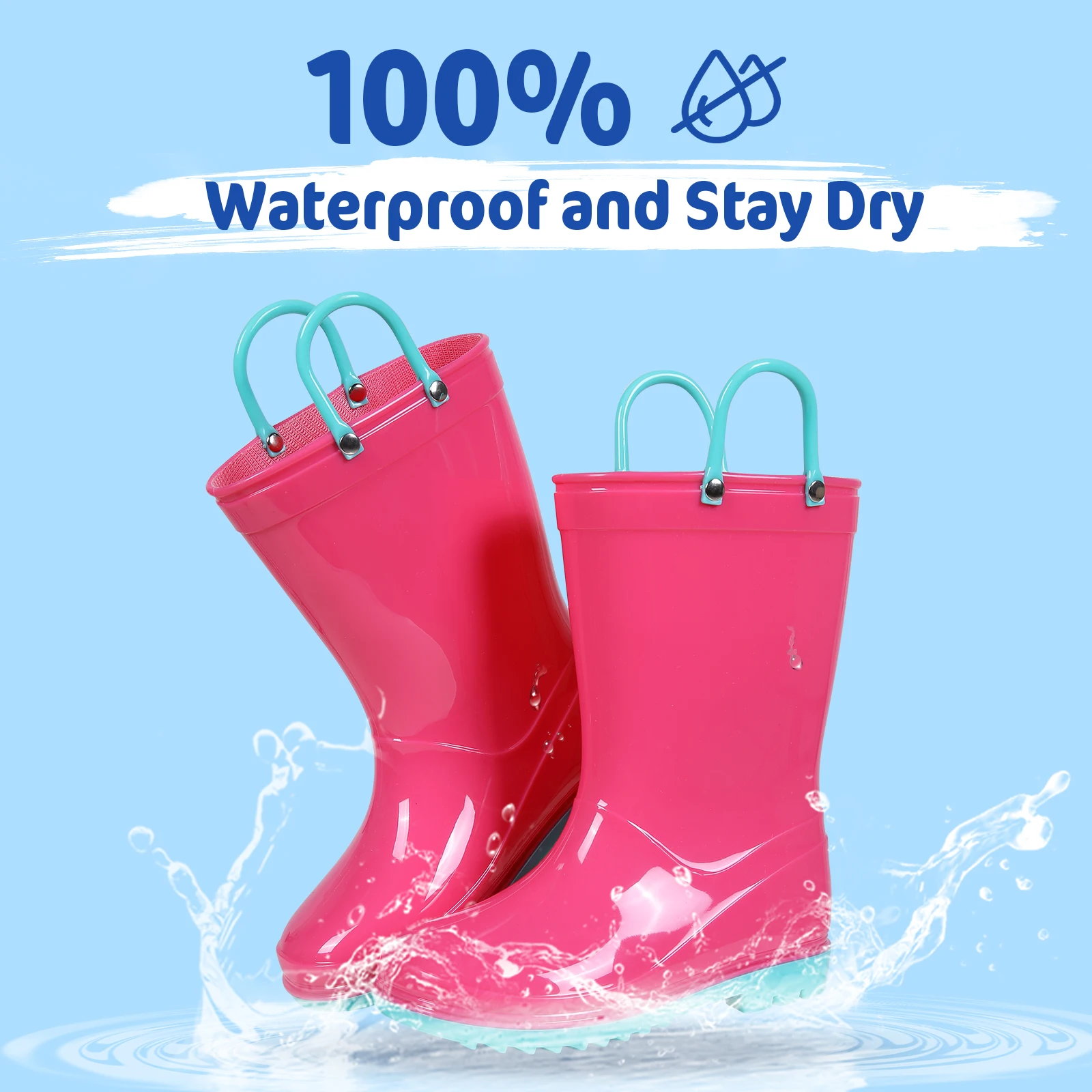 Eyriphy Children Rain Boots Dinosaur Unicorn Unisex Rain Shoes For Boys And Girls Fashion Toddler Kids Outdoor Waterproof Boots