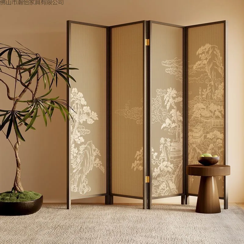

New Chinese Zen screen antique wabi sabi partition living room block dining room Song Dynasty aesthetic background Chinese style