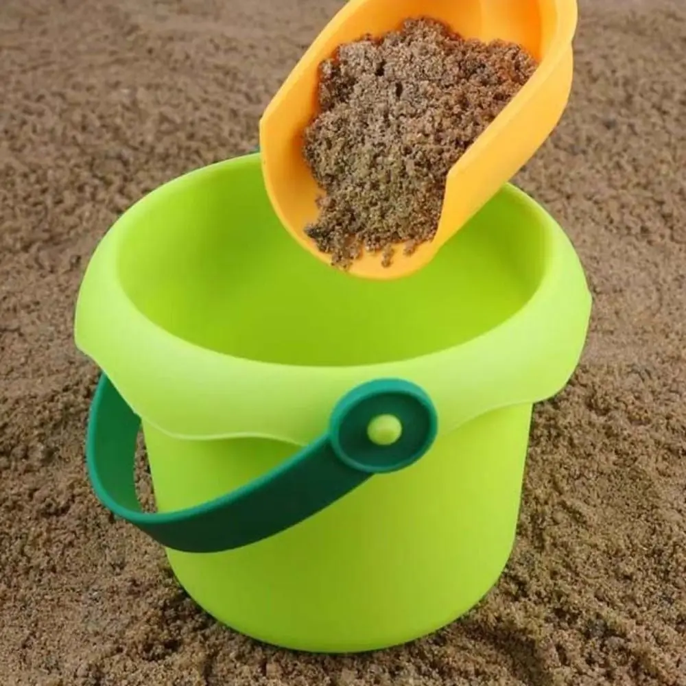 

Creative Multicolor Beach Toy Set Smooth Wear-resistant Sand Shovel Soft Plastic Durable Beach Bucket Children's