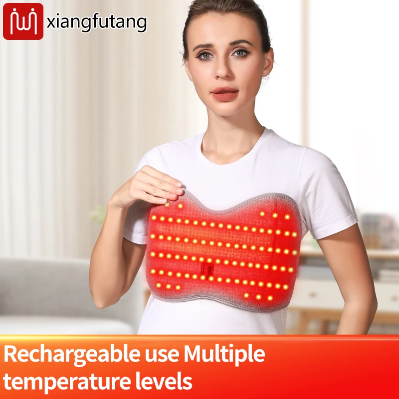 

Red Light Heating Chest Protector Promotes Breast Blood Circulation Relieves Pain Clears Mammary Glands Breast Massager