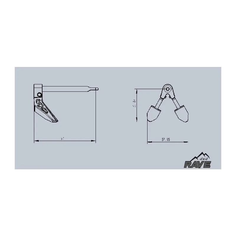 

LESU Model 1/10 Climbing Car Simulation Accessories Foldable Winch Ground Anchor Self-Rescue Anchor Snow Anchor Parking Device