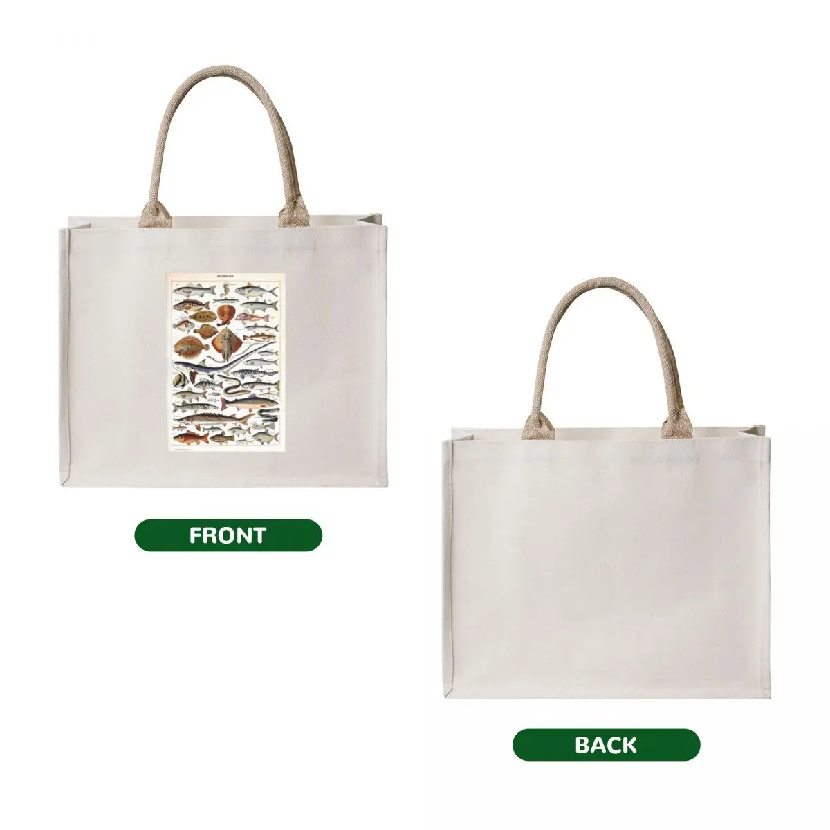 Adolphe Millot - Poissons B - French vintage nautical poster Tote Bag shopping trolley bag Women bags tote bag women