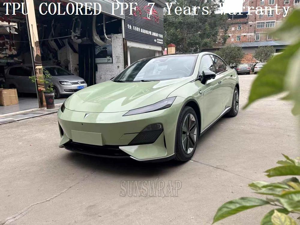 

Highly Hydrophobic TPU PPF Gloss Crystal Khaki Green Color Self Repair Car Paint Protective Film -Dirt-resistant,Stain-resistant
