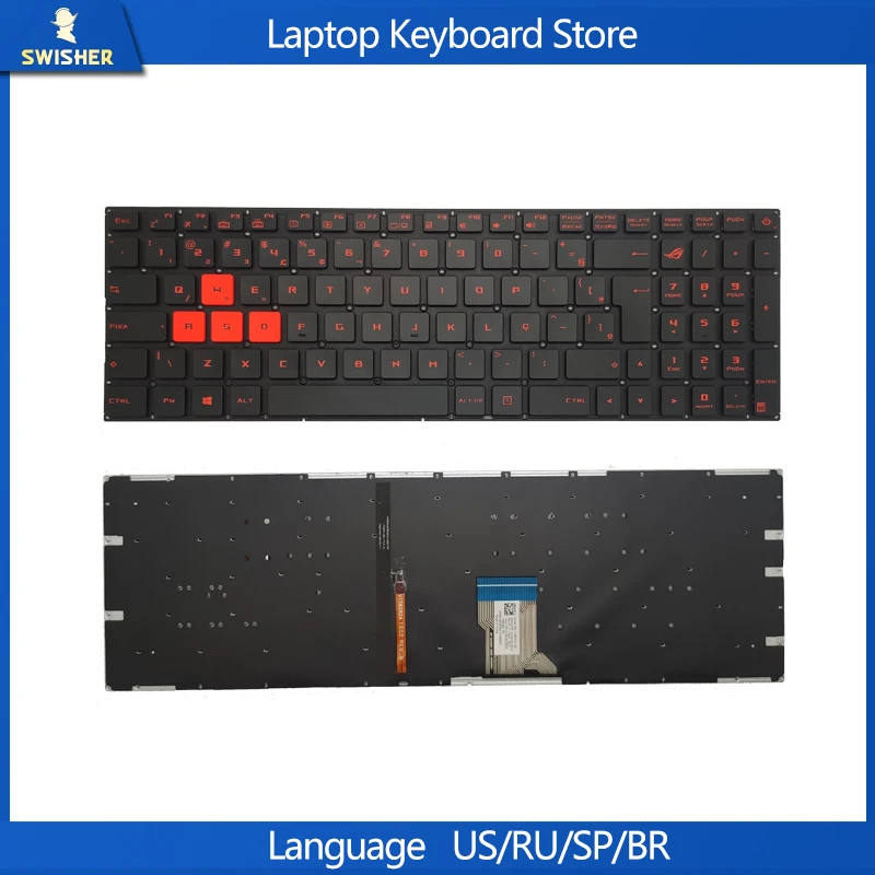 Laptop Keyboard BR For Asus Rog GL502  GL502VM GL502VS GL502VT GL702VS GL702VM Brazil Backlit