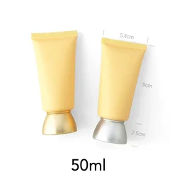 50ml Matte Yellow Squeeze Bottle 50g Cosmetics Tube Container Makeup Cream Body Lotion Refillable Packaging Soft Tube 20pcs
