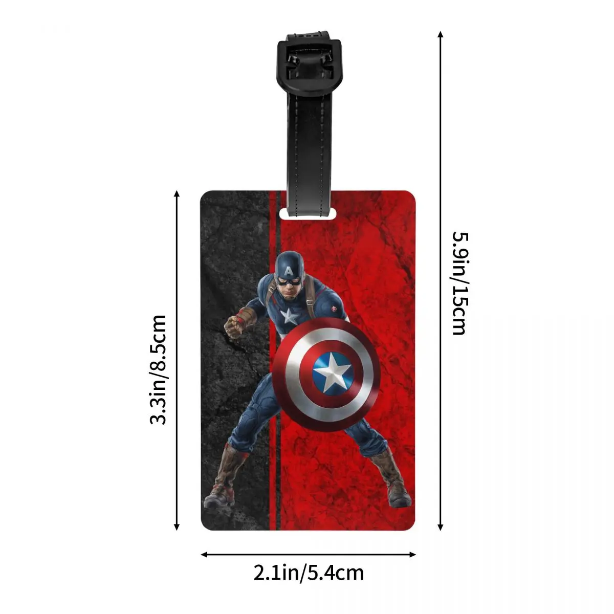 Custom Captain America Luggage Tag Travel Bag Suitcase Privacy Cover ID Label