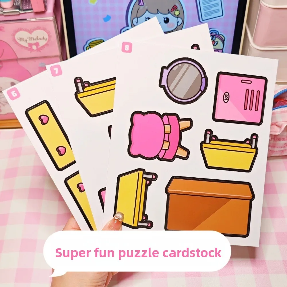 

Милые наклейки для тихой книжки с животными, ручной работы, мультяшные, для творчества, развивающие, не требуют вырезания, праздничные подарки