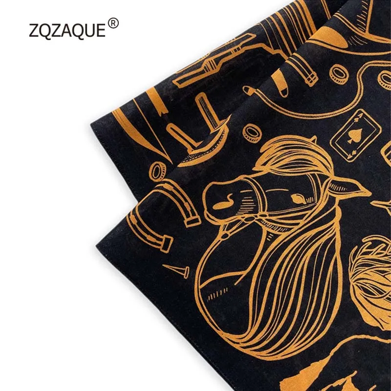 American Style Cotton Head Scarf 100% Good Quality Outdoor Cycling BANDANA Hip Hop Cool Printing Square Scarf Men Women S041