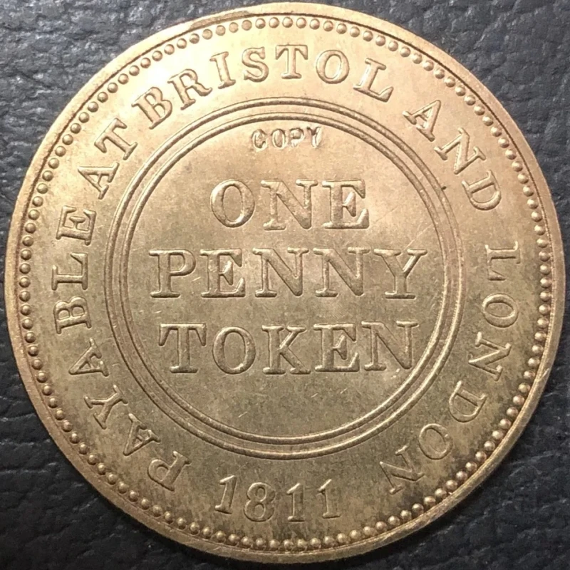 1811 United Kingdom 1 Penny Token Copper Coin #10