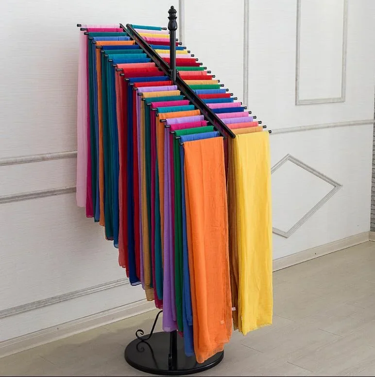 Clothing shop tieyi scarf rack floor type double row scarf rack shawl display frame cloth hanging rack bag rack