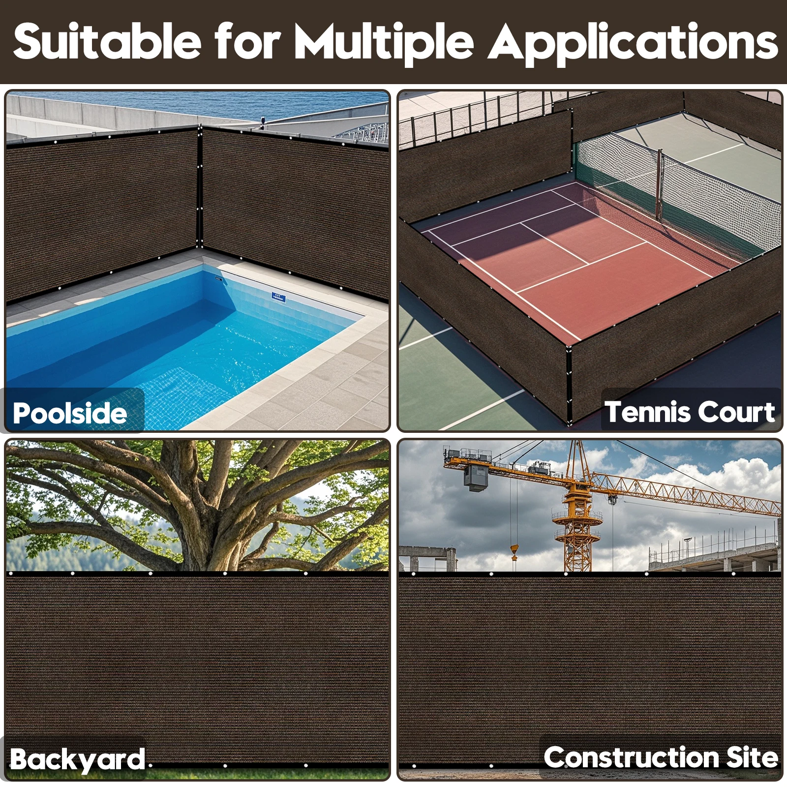 شاشة خصوصية سياج 4 × 50 بوصة، زجاج أمامي خارجي في الفناء الخلفي، شاشة سياج للخصوصية، زجاج أمامي خارجي مغطى بالخصوصية