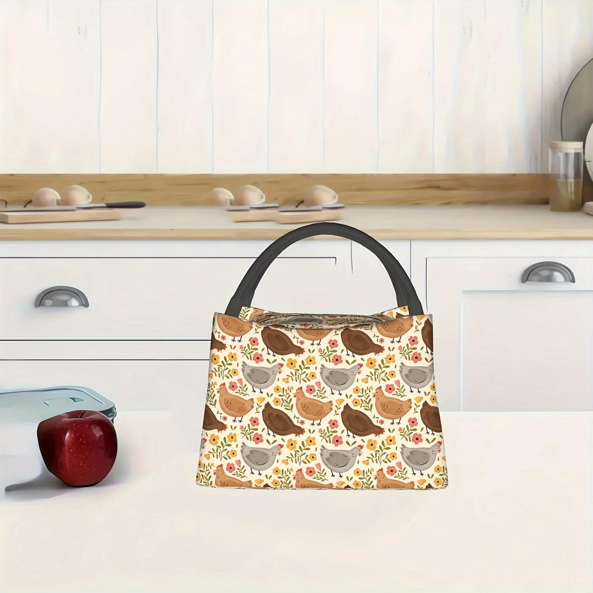 1pc Of Hen Pattern, Portable And Reusable Refrigerated Bag, Insulated Bag, Insulated Lunch Bag, Used For Camping, Picnicking