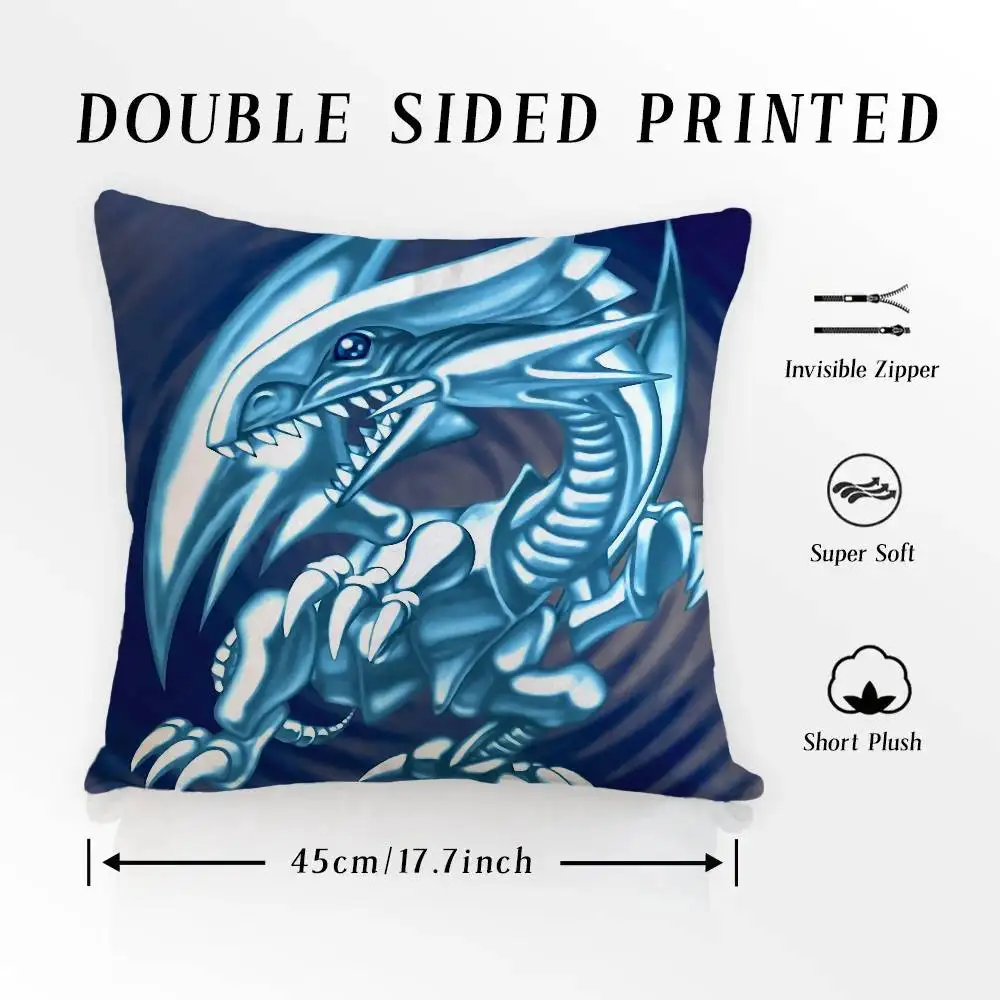 Dark Magician Blue Eyes White Dragon YUGIOH Pillow Case Pattern Printed Pillowcase For Living Room Sofa Cushion Cover - view 5