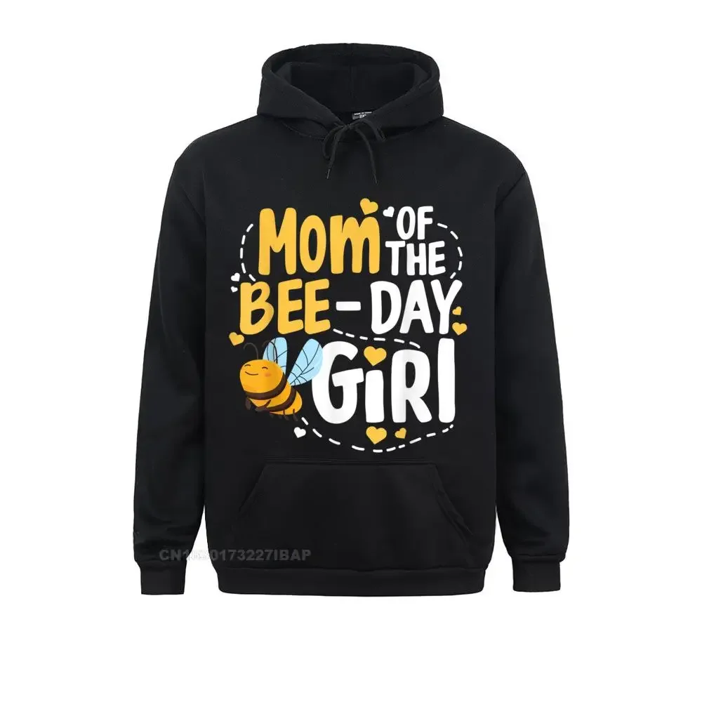 Mom Of The Bee-Day Girl Funny Bee Lover Birthday Outfit Hoodie Men Funky Birthday Hoodies Labor Day Sweatshirts 3D Style Hoods