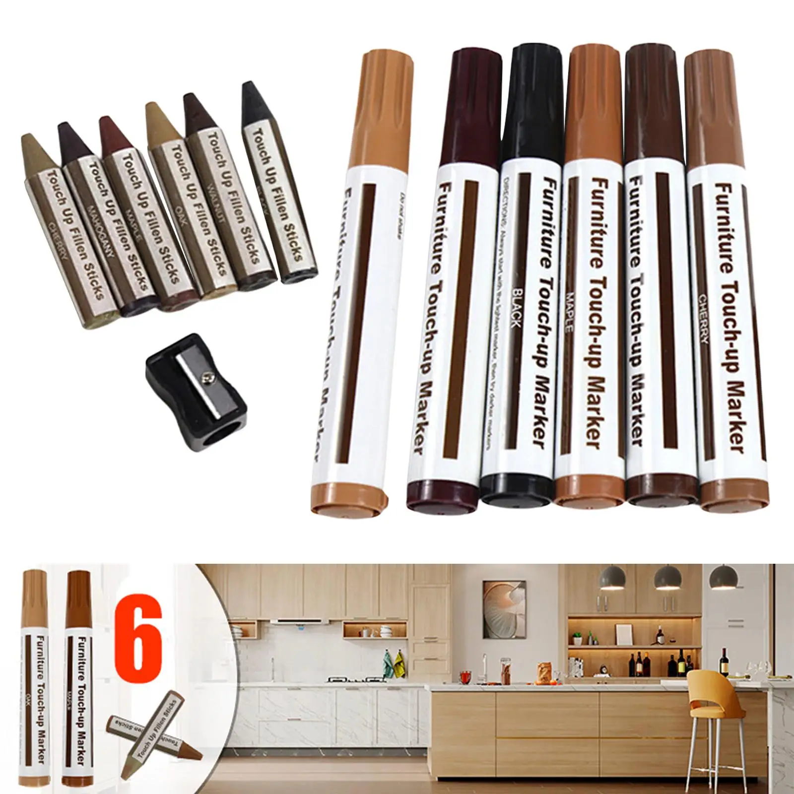 

Furniture Repair Markers, Floor Touch Portable with , Remover for Carpenters Bedposts Tables Kitchen