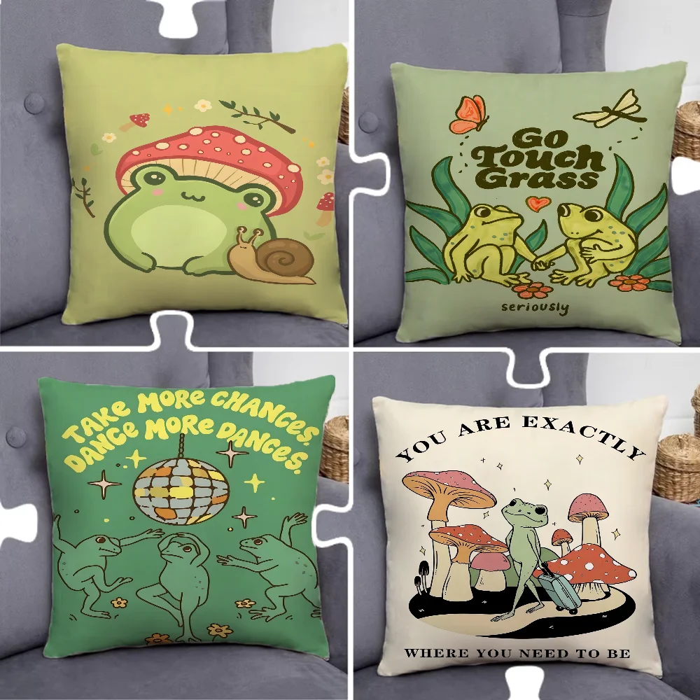 

Cartoon Frog Pillow Case Pillowcase Home Sofa Cushions Car Cushions Pillowcover Office Pillowshell Pillow