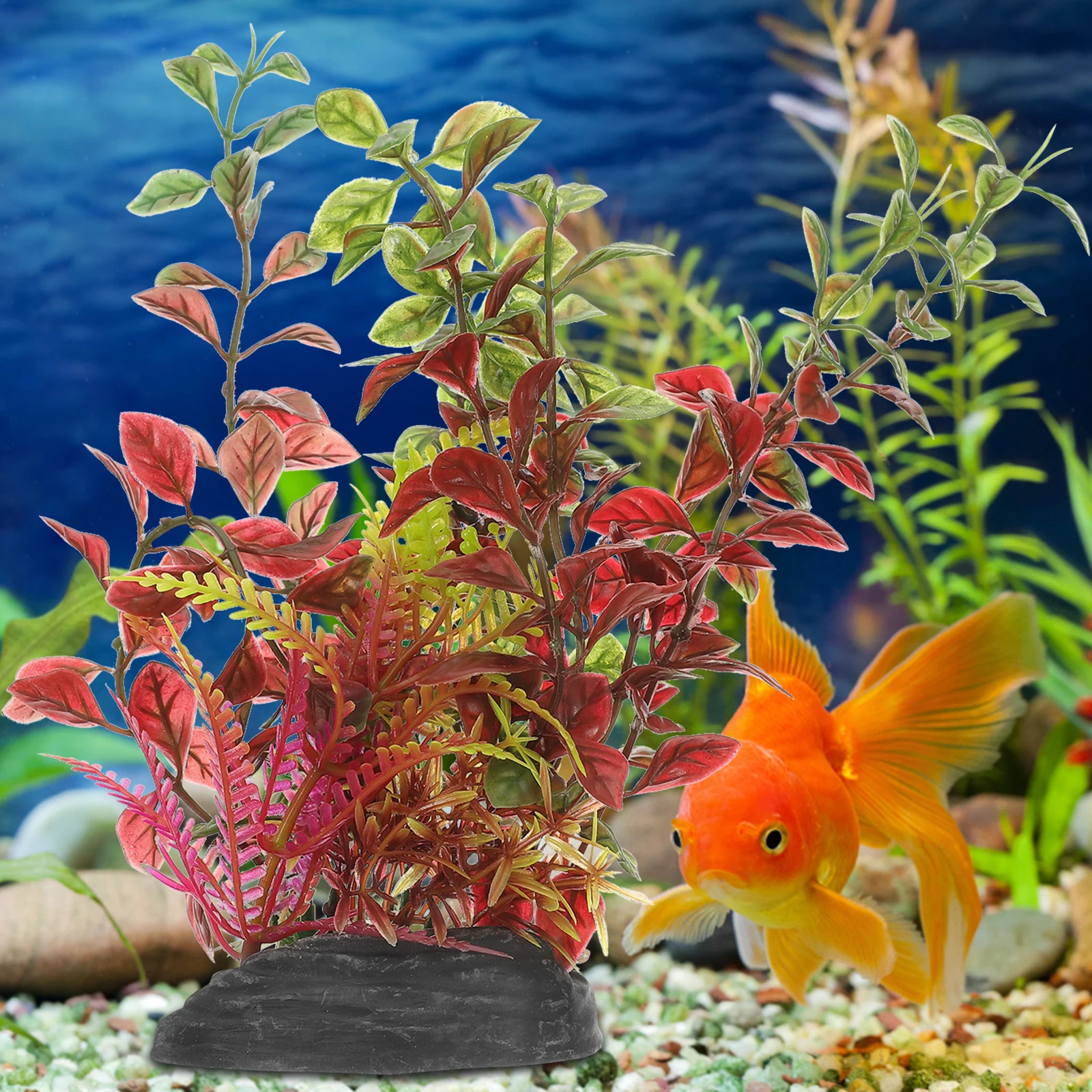 

Water Grass Decor For Fish Tank, Artificial Aquarium Plants Plastic, Safe Fake Plants For Betta Fish, Reptile Cage Landscape,