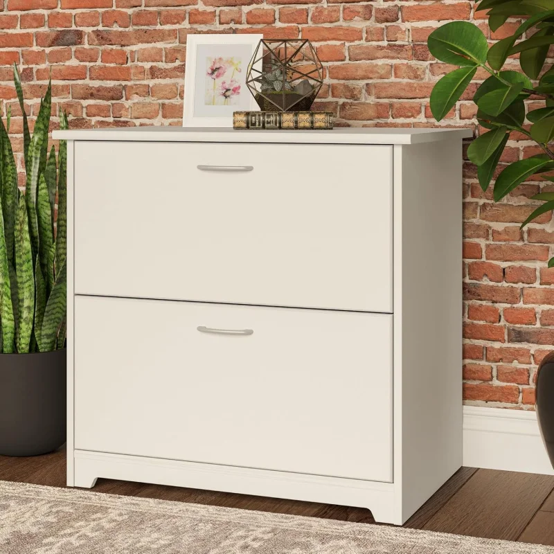 

White 2-Drawer Lateral File Cabinet, Home Office Chest Letter/Legal/A4 Document Storage