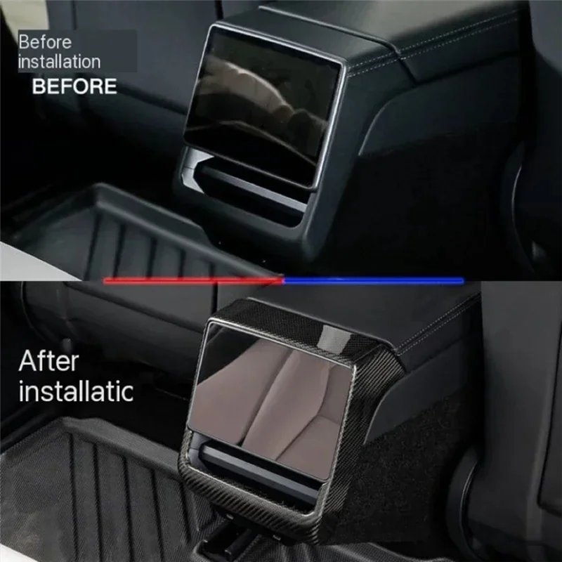 

Прочно настоящее углеродное волокно для Tesla Model 3 Highland 2024, крышка заднего вентиляционного отверстия, защитная отделка, аксессуары для интерьера