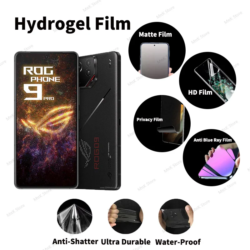 Película de hidrogel HD de cobertura total para ASUS ROG Phone 9 Pro, protector de pantalla mate, película de hidrogel de privacidad para ASUS ROG Phone 9