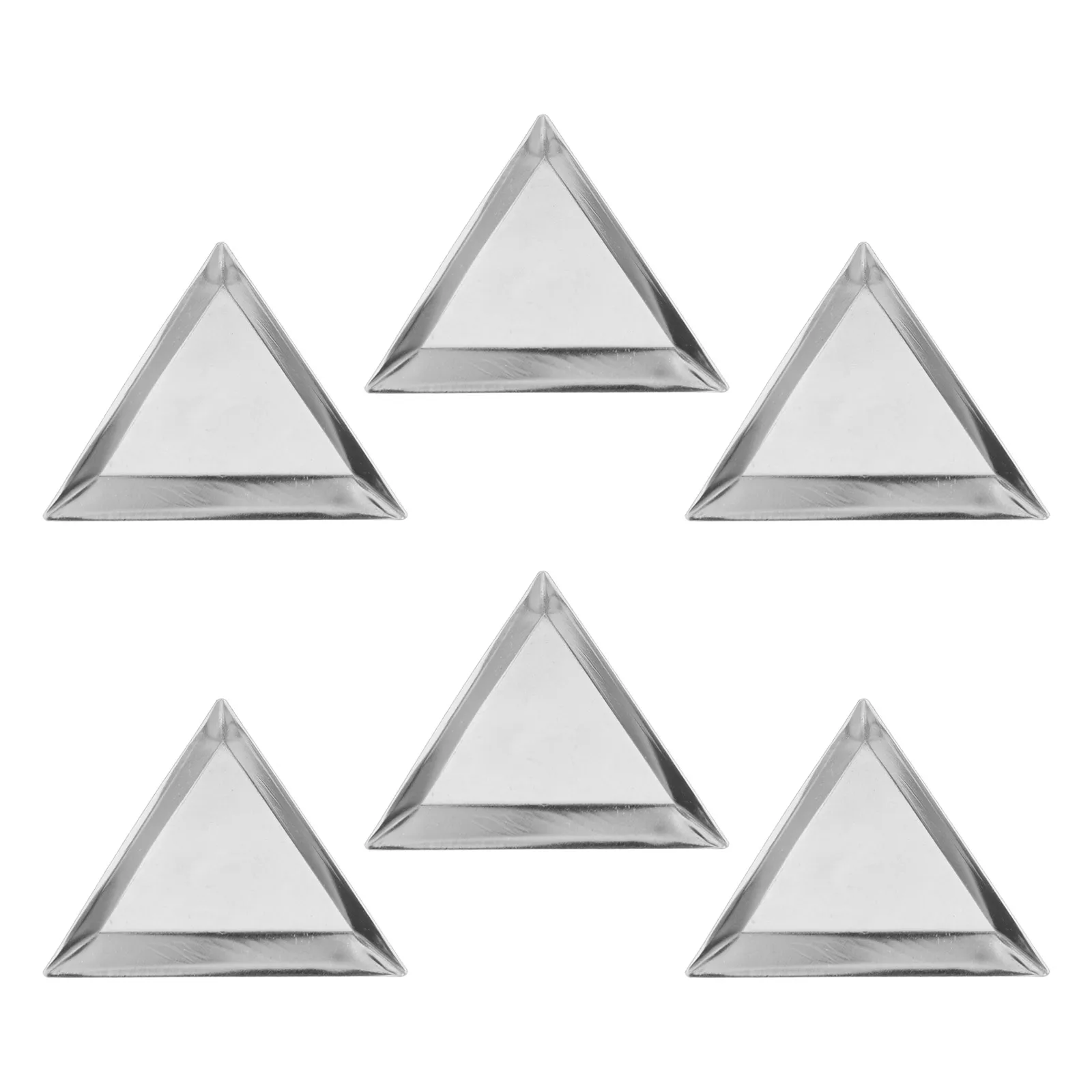 

6 шт. алюминиевые подносы для ювелирных изделий, треугольные органайзеры для сортировки бисера для страз, принадлежности для дизайна ногтей «сделай сам», маленькие подносы для бисера