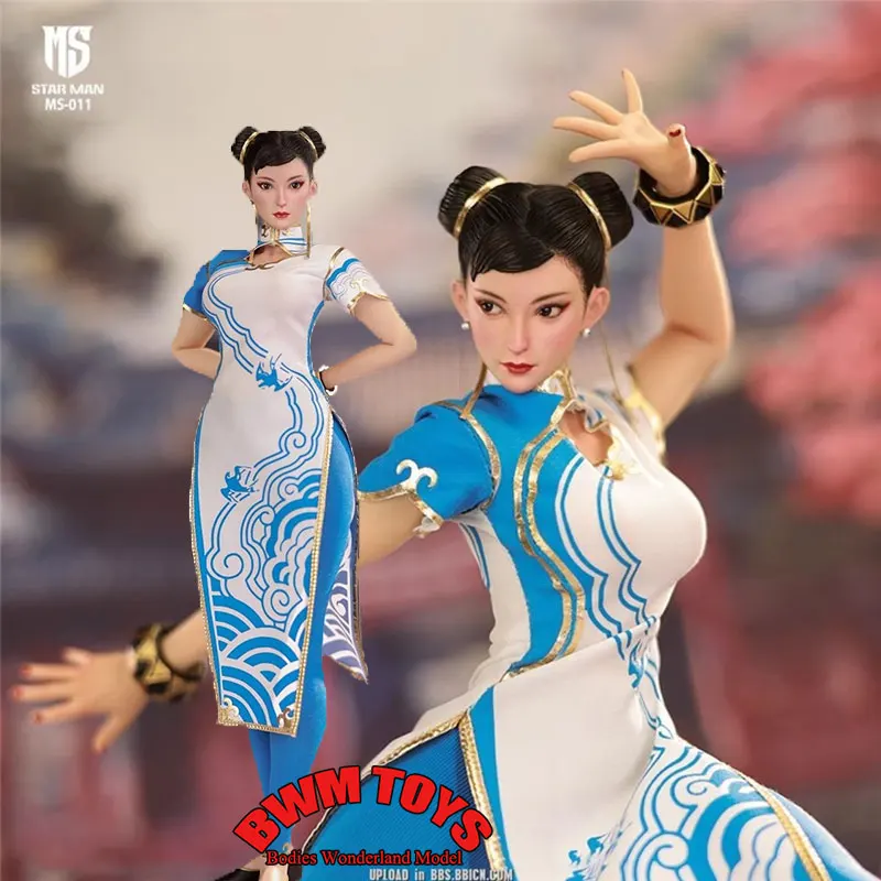 

In Stock STAR MAN MS-011 1/6 Scale Chunli Female Fighting Warrior Movable Eyes Cheongsam Ver. 12'' Action Figure Doll Collection