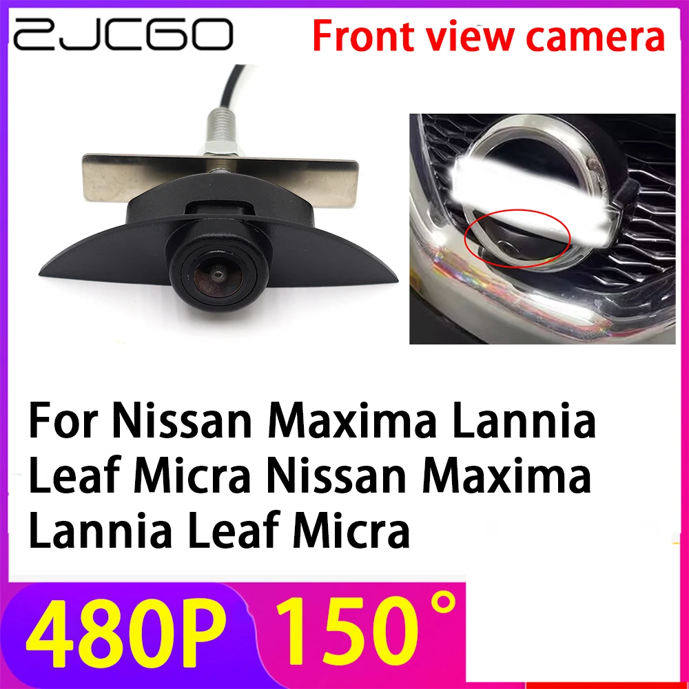 ZJCGO 480P 150° LOGO Parking Front View Camera Waterproof for Nissan Maxima Lannia Leaf Micra Nissan Maxima Lannia Leaf Micra