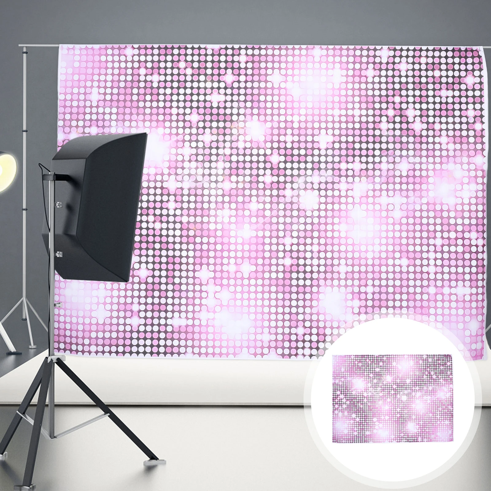 

Magenta Sequin Backdrop Vinyl Photography Banner Vibrant Rose Red For Birthday Parties Weddings Events Glitter Disco Iridescent