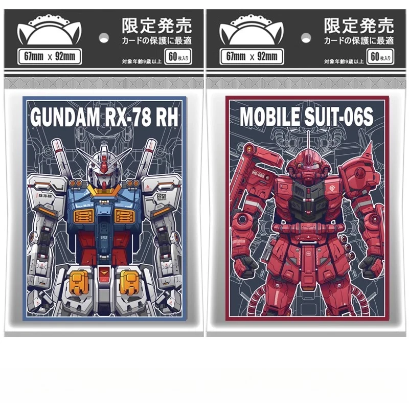 

60 шт. BANDAI GUNDAM рукава для карт RX-78 MS-06S фигурки Zaku OPCG PTCG коллекционные карты защитный чехол для лазерного блеска