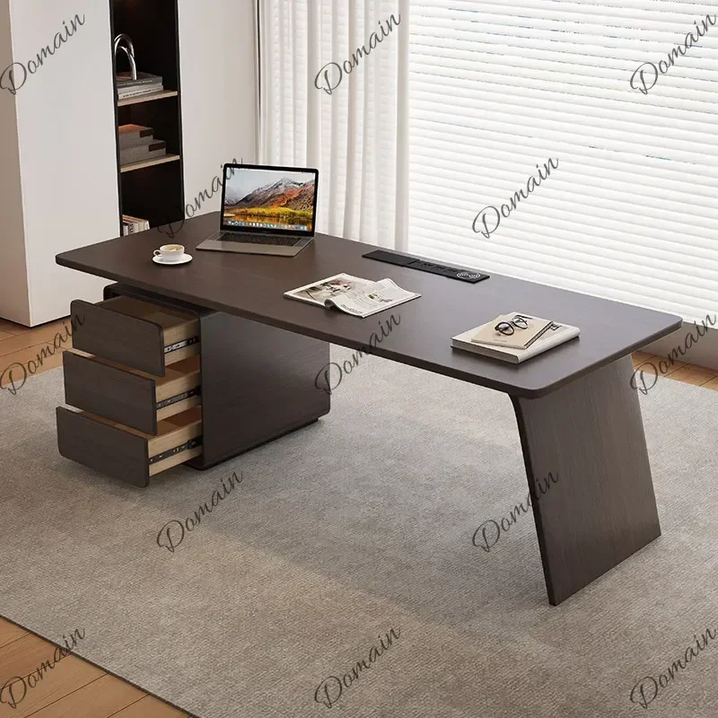 9X Strong Asthetic Executive Desk Brown Leg Support Large Luxury Office Desks Drawers Modern Mesa De Escritorio Office Furniture