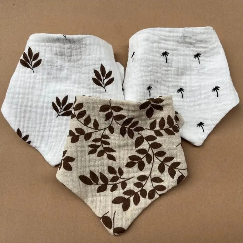 

40JC Baby Bibs Cotton Burp Cloth Triangle Drooling Bib for Infants Gender Neutral Teething Bibs Newborn Product Shower Gift