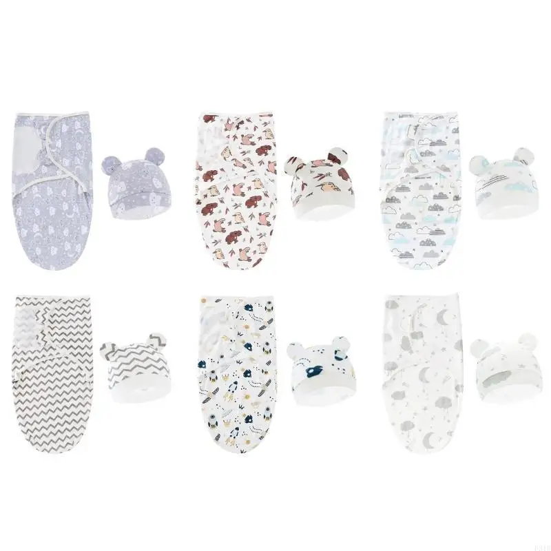 طفل التفاف بطانية القطن قبعة هندية الوليد طباعة كيس النوم جميل قبعة عمامة P31B #5