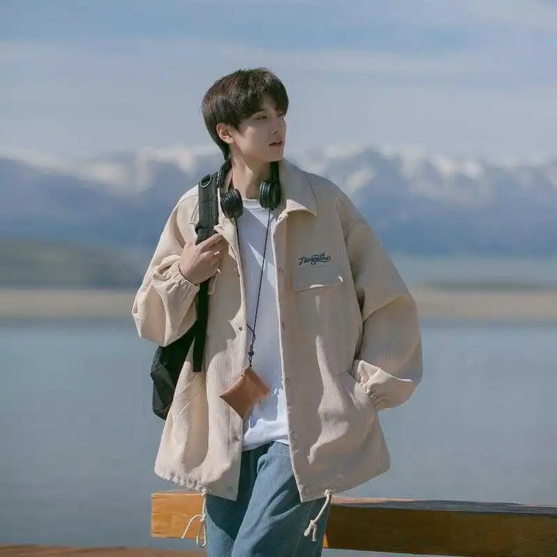 

Loose Fit Hiphop Embroidered Jaet Men's Oversize American Sle Autumn Outerwear Trendy Brand Streetwear Loose Top