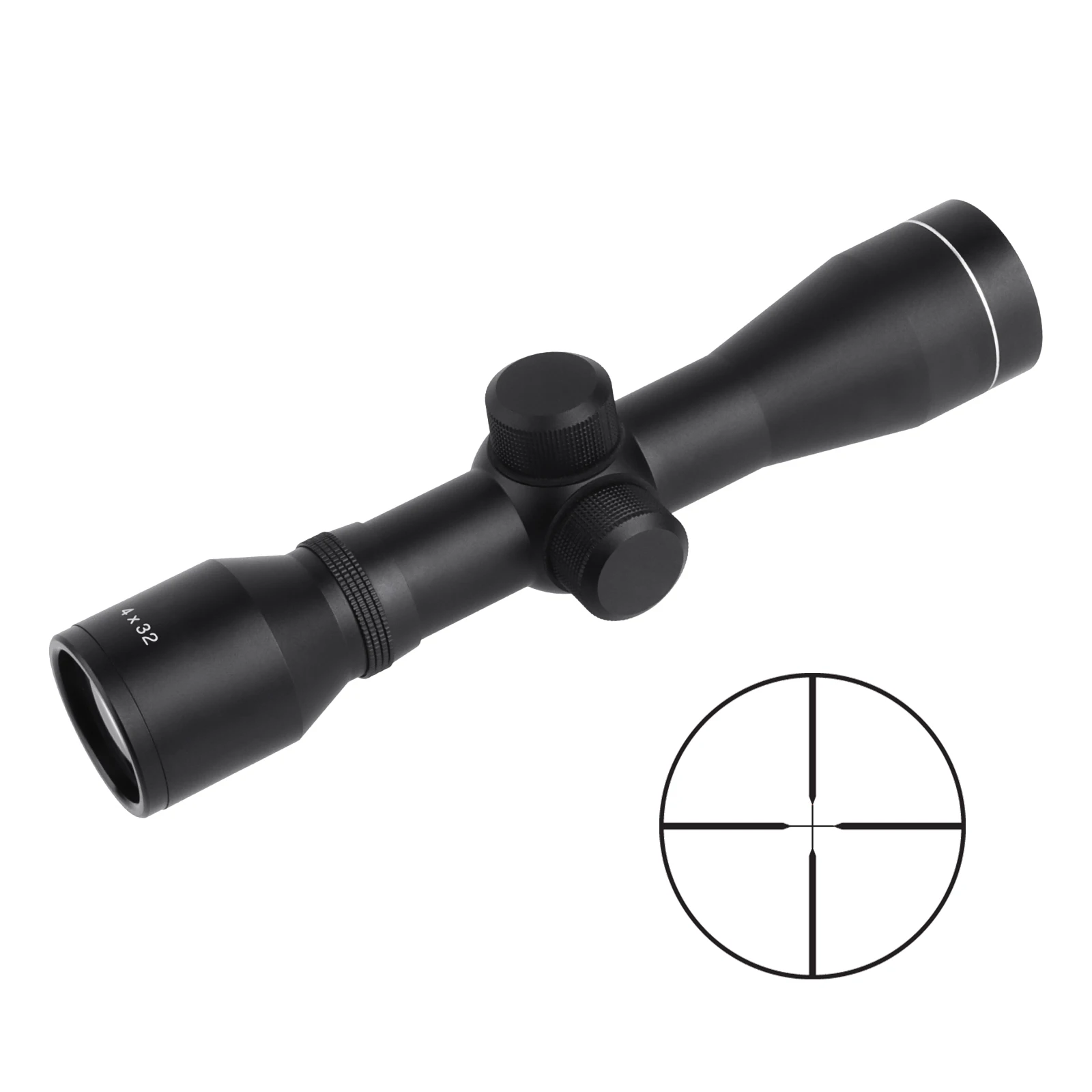 4x32 Outdoor Game Compact Scope Non-illumination Tactical Accessory 4X Duplex Reticle Sight With Two Sets Free Scope Ring Mount