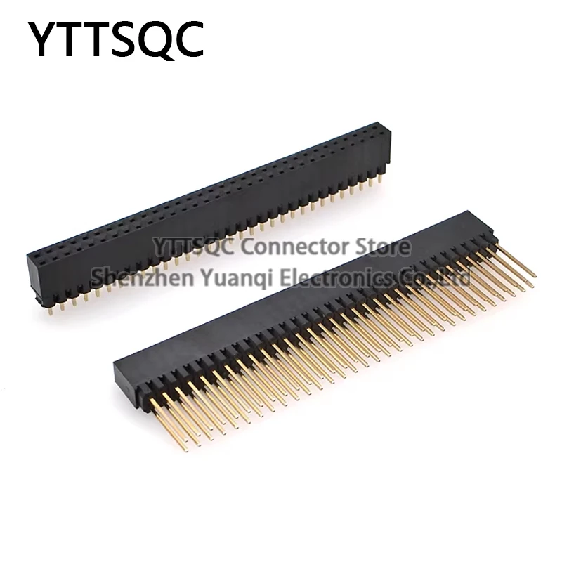 5pcs 2.54mm PC104 Double-Row Female 2x32P 11mm Plastic 3mm Short Pin 12mm Long Pin Stackable Shield  PCB Connector Female Header