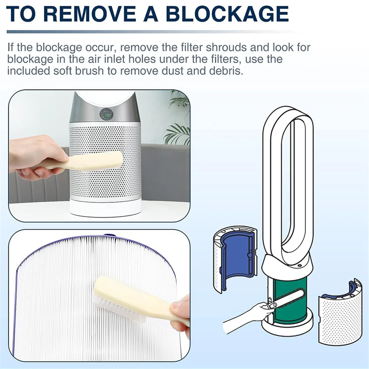 A56T Replacement Hepa Filter for Dyson HP04 TP04 DP04 TP05 DP05 360° Pure Cool Fan HEPA Filter & Activated Carbon Filter